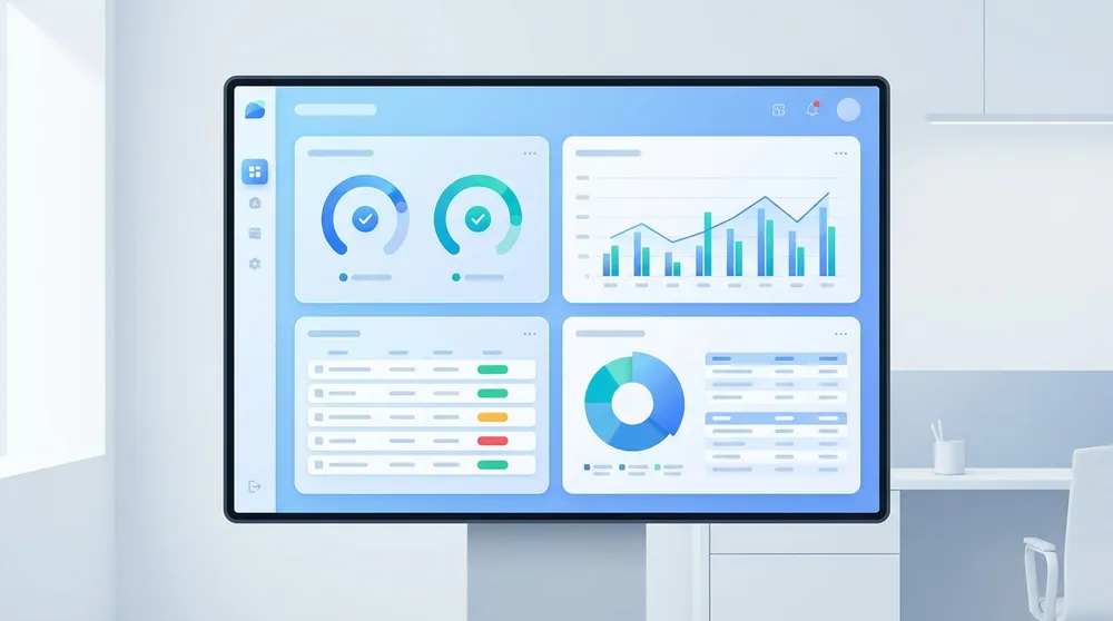 Accessibility audit dashboard displaying website compliance metrics and performance indicators