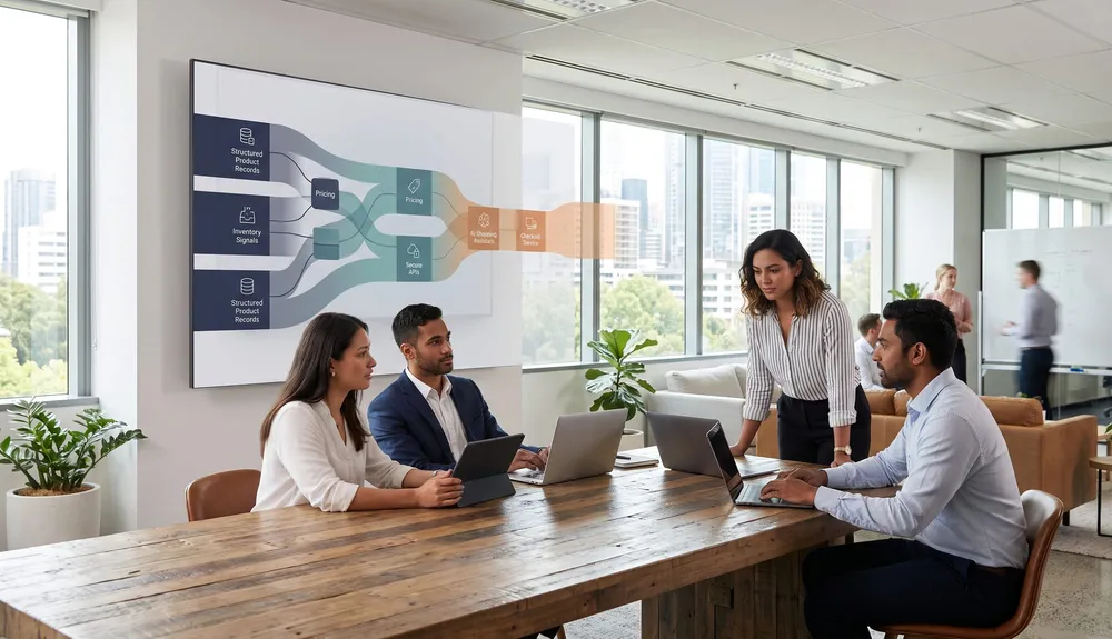 Australian commerce team preparing product data APIs and checkout systems for AI shopping agents