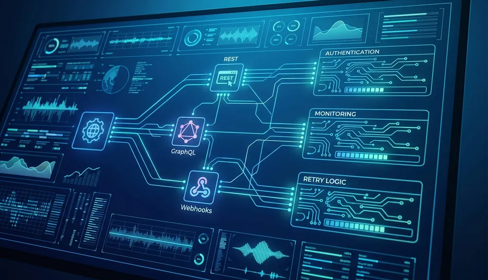 API integration retry policy architecture showing backoff jitter idempotency circuit breaker and monitoring
