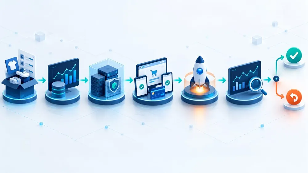Seven-stage workflow for safely enabling BigCommerce Enhanced Checkout