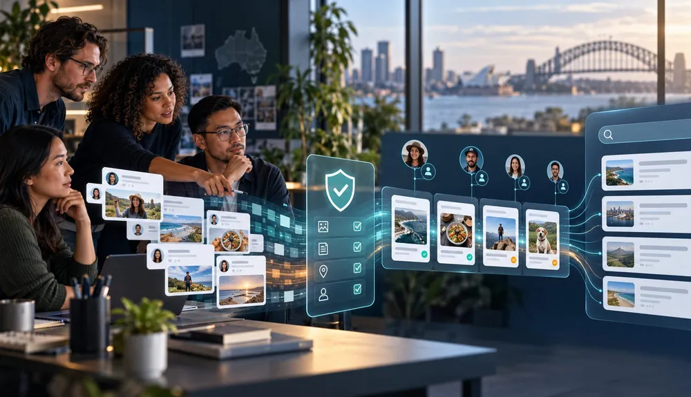 Digital platform team assessing fresh community content for Google Search