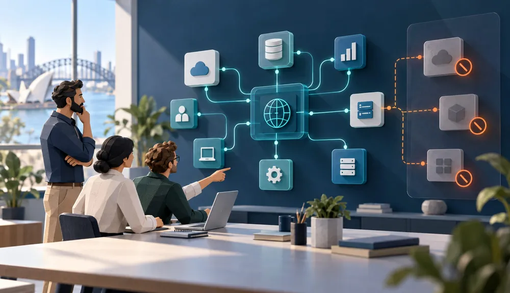 Operations team reviewing API token connections across business systems