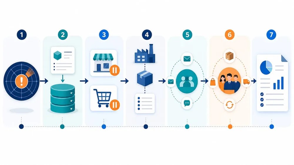 Connected ecommerce product safety and recall workflow