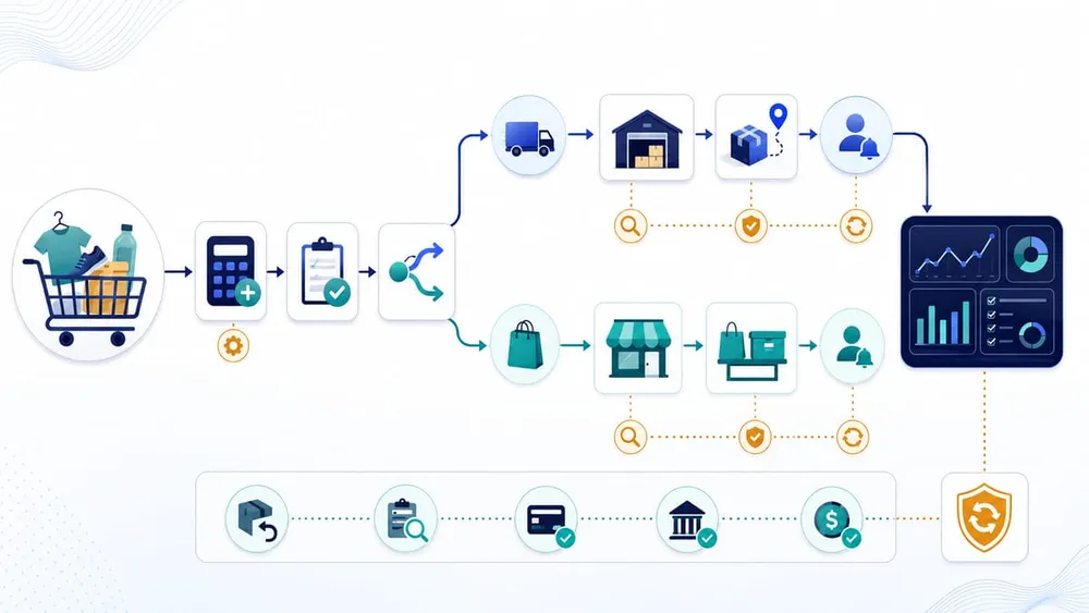 End-to-end Shopify fulfilment testing workflow for shipping and pickup items