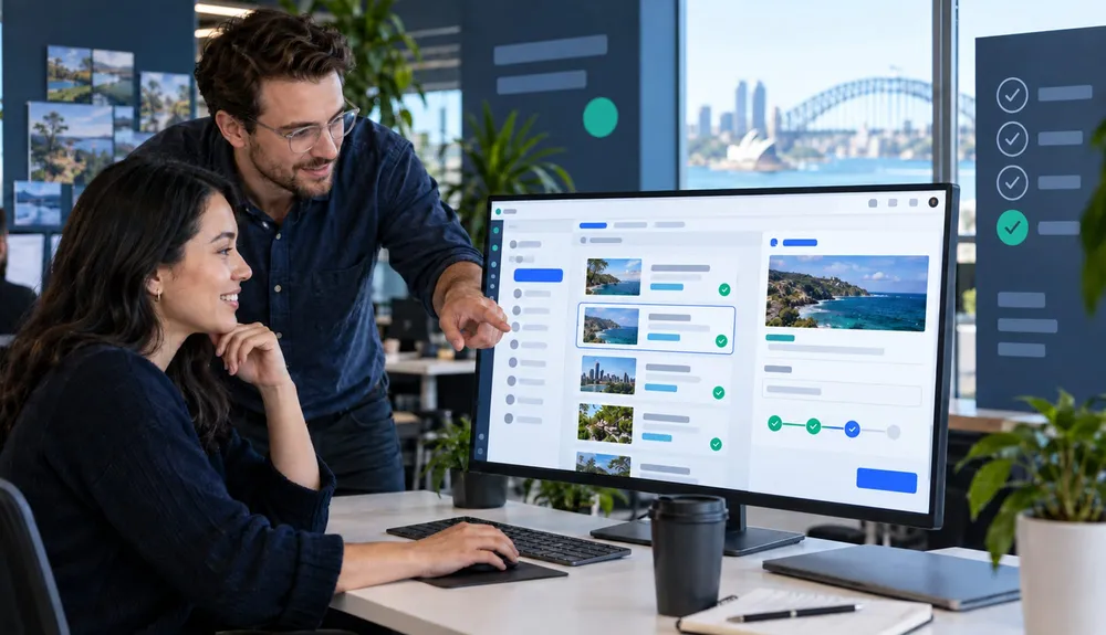 Content team reviewing an improved Umbraco editor workflow