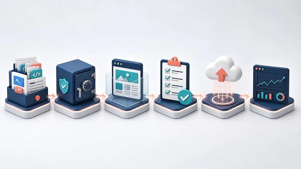 WordPress 7.1 upgrade workflow covering inventory backup staging tests deployment and monitoring