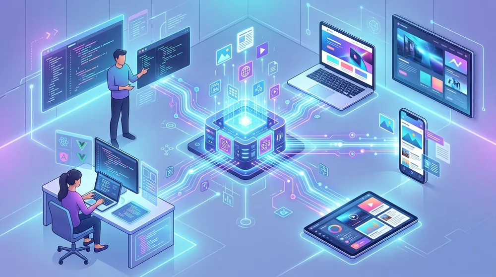 Umbraco headless API-driven architecture diagram