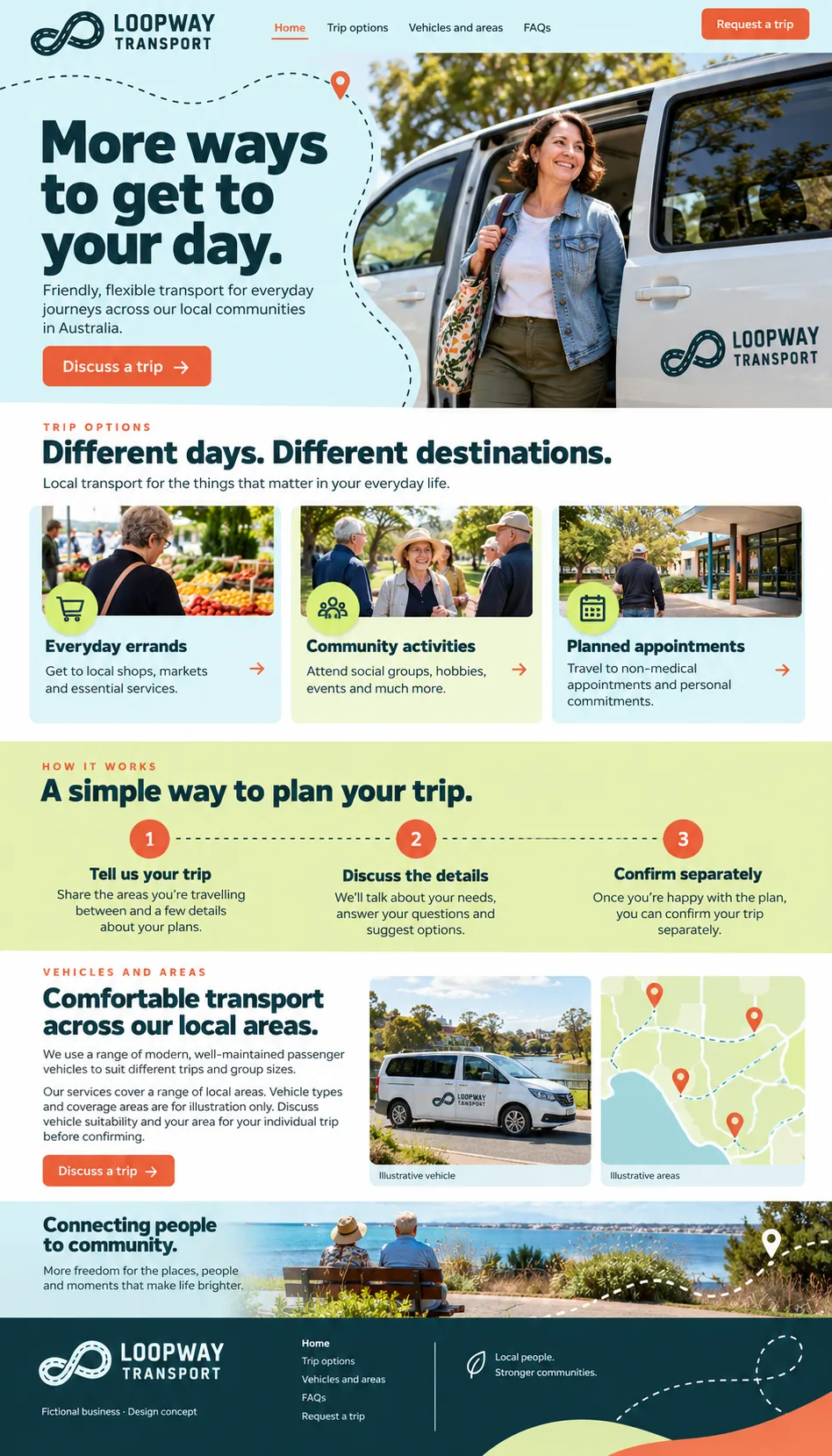 Loopway Transport home page design preview