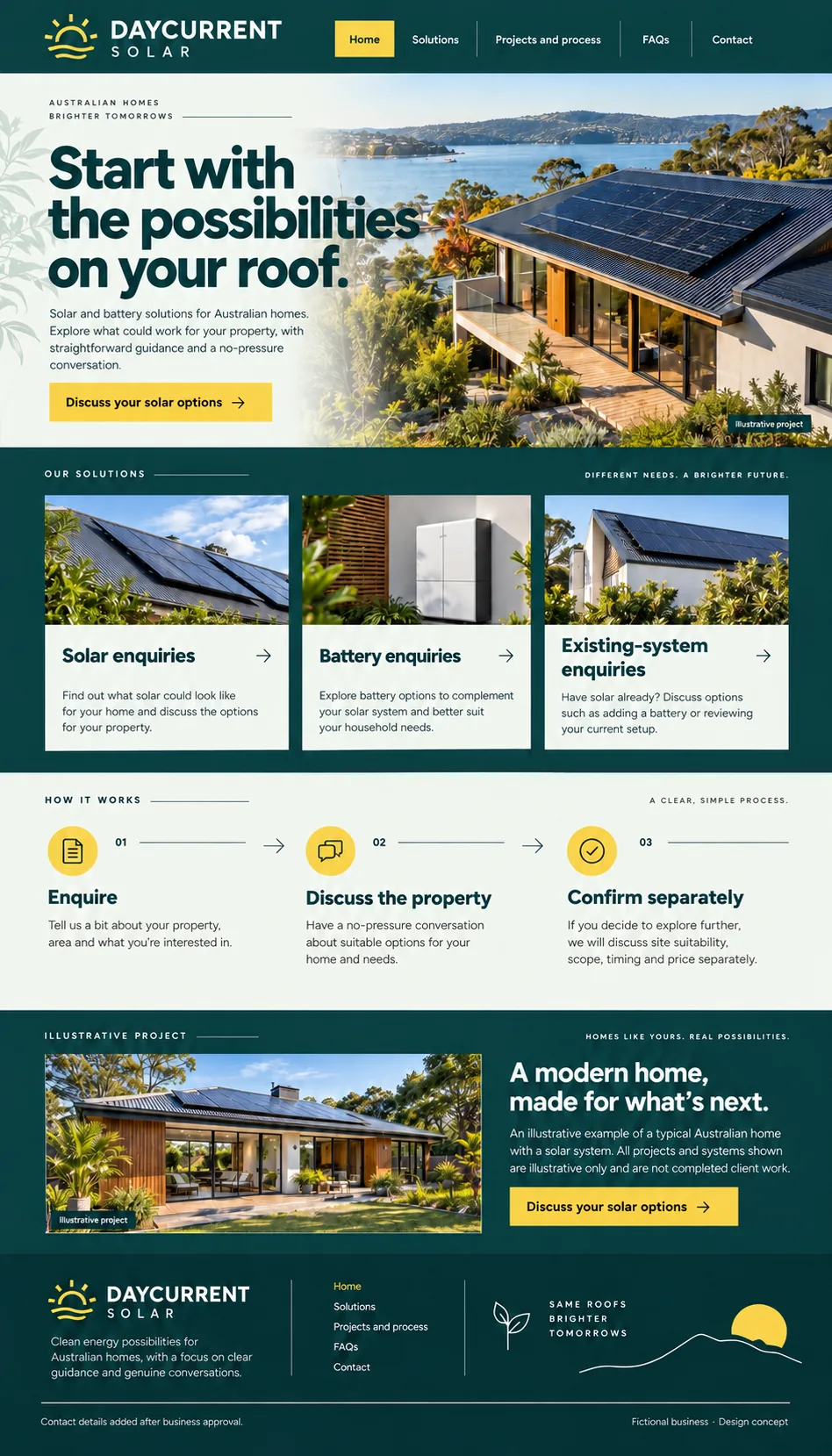 Daycurrent Solar home page design preview